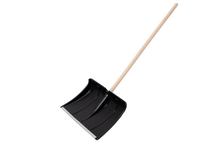 Лопата снеговая пластиковая 480х360 мм с деревянным черенком с планкой