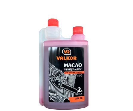 Масло 2-х тактное для двигателей 0.95 л минеральное с дозатором VALKOR Фотография_0
