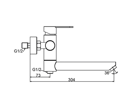 Смеситель для ванны однорычажный FRAP длинный гусак сатин 40к F32801 Фотография_2