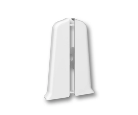 Угол ПВХ торцевой для плинтуса напольного 85 мм Белый глянцевый ИДЕАЛ Деконика (1 пара/флоуп) Фотография_0