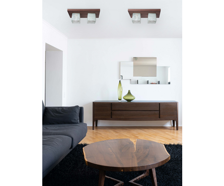 Светильник потолочный 6424-2 WG, стекло-дерево, палисандр, Е27 Фотография_4