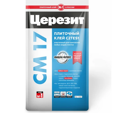 Клей плиточный ЦЕРЕЗИТ СМ17 С2ТЕS1 5 кг  Фотография_0