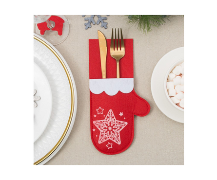 Конверт для столовых предметов фетр 11х21 см Варежка (1шт/уп) Фотография_3