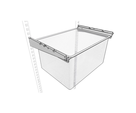 Корзина мелкосетчатая для гардеробной системы ПАКС Титан, белая, 535х185х410 мм Фотография_2