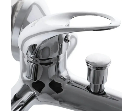Смеситель для ванны однорычажный GROMIX короткий гусак хром 35к Фотография_1