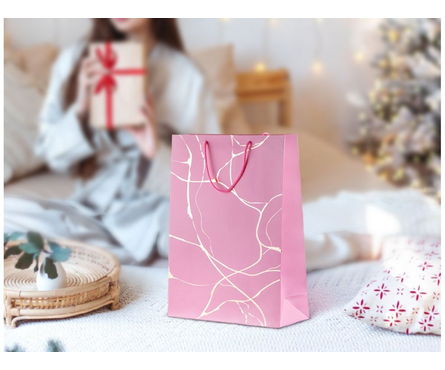 Пакет подарочный 42х31х12 см Розовый Фотография_2