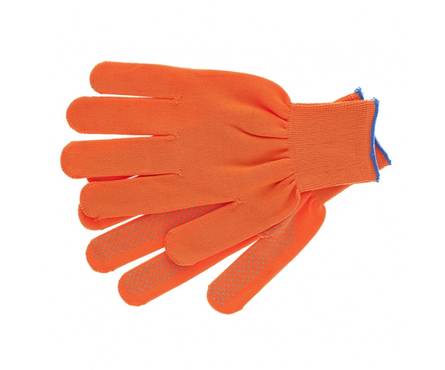 Перчатки нейлон, ПВХ точка, 13 класс, оранжевые, размер XL, Россия Фотография_0