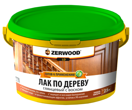 Лак по дереву с воском ZERWOOD LD, 2.5 кг Фотография_1