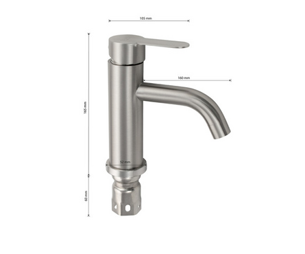 Смеситель для умывальника однорычажный BRIMIX литой изогнутый гусак сатин 9350 Фотография_2