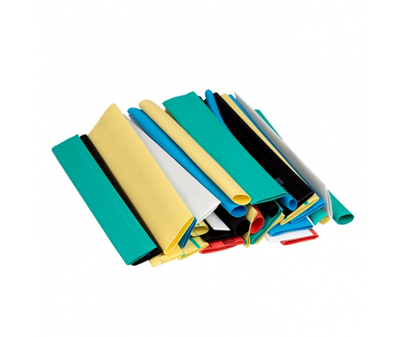 Трубка термоусадочная EKF ТУТ 4/2, 6/3, 8/4, 10/5, 12/6, набор (7 цветов/5 шт по 100 мм) Фотография_1