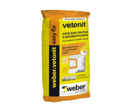 Клей для плитки weber.vetonit Изи Фикс 25 кг (48)