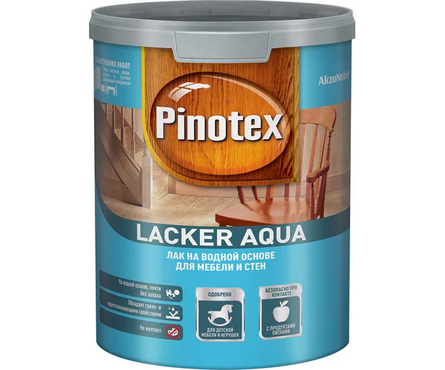 Лак для дерева мебели и посуды PINOTEX OMNITEX Lacker aqua 70 глянцевый 1 л Фотография_0