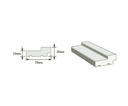 Коробка МДФ BRAVO Ч-38 Беленый дуб П-30, 2070*70*26 мм, отделка ПВХ Фотография_1