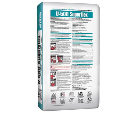 Клей плиточный ЮНИС SuperFlex U-500 С2ТЕ S2 15 кг Фотография_1