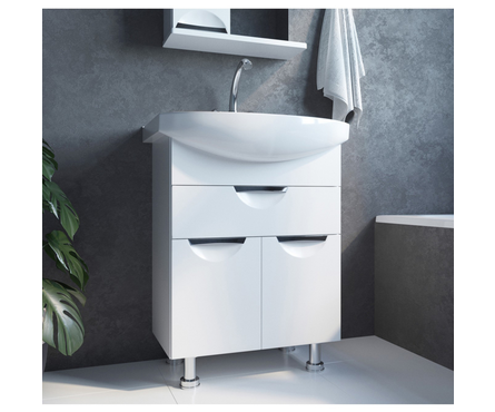 Тумба для ванной Mixline «Этьен 65» белый с умывальником Best - 65 (ПВХ) Фотография_2