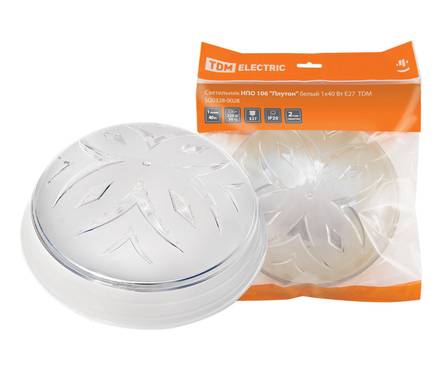 Светильник НПО 106 Плутон белый 1х40 Вт Е27 TDM Фотография_1