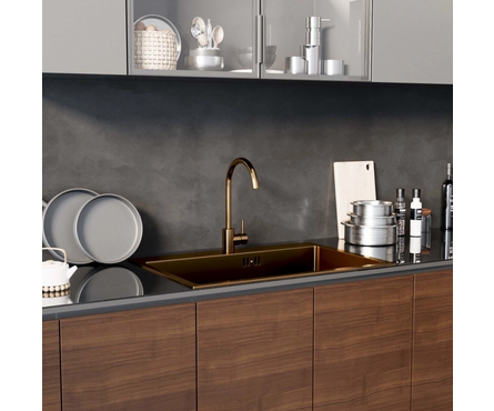 Смеситель для кухни однорычажный MIXLINE высокий гусак бронза MLSS-0303BR Фотография_3