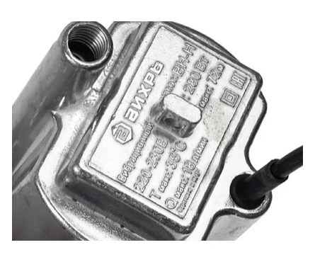 Вибрационный насос Вихрь ВН-15Н (нижний забор, 18 л/мин, 72 м напор, кабель 15 м) Фотография_2