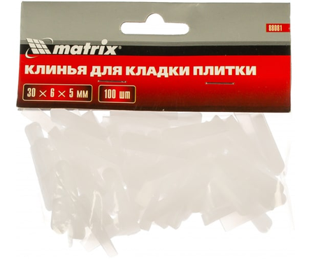 Клинья MATRIX для кладки плитки, 30х6х5 мм, 100 шт Фотография_0