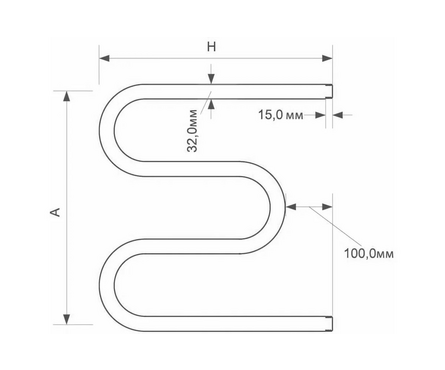 Полотенцесушитель водяной 50х50 см 1 М-образный ZOX Фотография_1