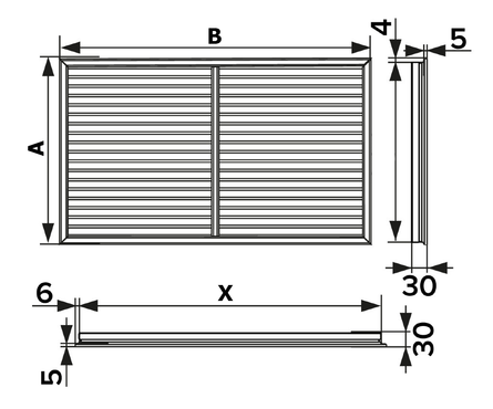 Решетка радиаторная ПВХ белая, 1500х600 мм Фотография_2