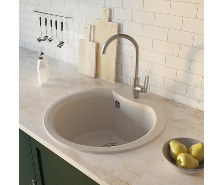 Мойка D48 круглая бежевая GM12 MIXLINE Фотография_3