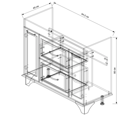 Тумба для ванной EvaGold «Виктория-105» с умывальником «Дуглас-105» Фотография_3