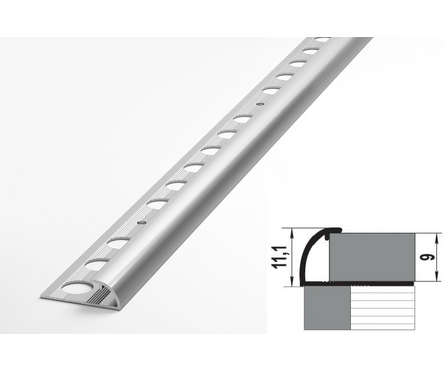 Профиль окантовочный 10х2700 мм серебро люкс Фотография_1