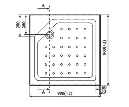 Поддон акриловый квадрат 900х900мм Орион (ножки, сифон) ТРИТОН Фотография_7