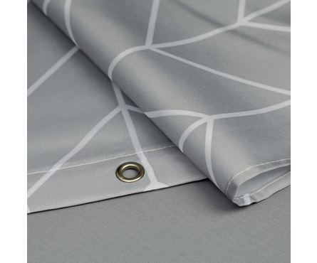 Штора для ванной полиэстер водонепроницаемая 200x240 см серый с узором с кольцами B41P224i11 IDDIS Фотография_1