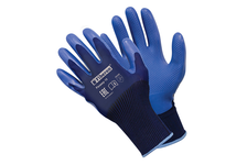 Перчатки полиэстер с латексным покрытием для тяжелых работ в и/у синие р-р XL FIBERON