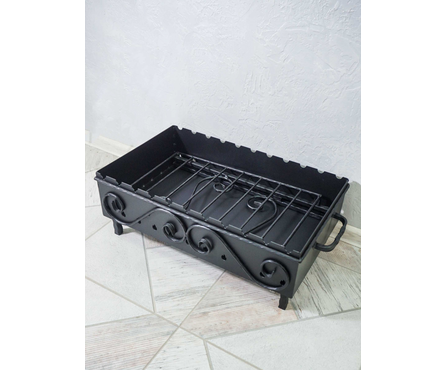 Мангал кованый с декором и подставкой разборной 750х350х700 мм Малый Фотография_7