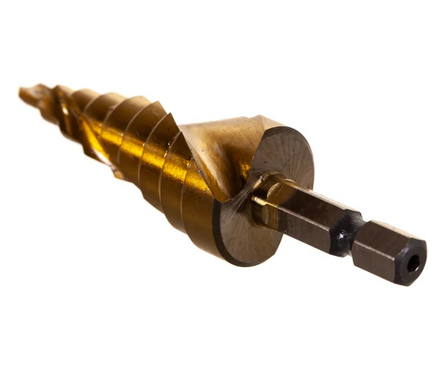 Сверло ступенчатое по металлу 4-20 мм HSS спиральный проф. шестигр. хвостовик MATRIX Фотография_2