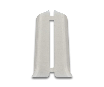 Угол ПВХ торцевой для плинтуса напольного 85 мм Кремово-белый ИДЕАЛ Деконика (1 пара/флоуп) Фотография_0