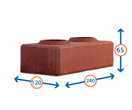 Кирпич облицовочный Ermix Моноцвет, коричневый, 240х120х65 мм, гиперпрессованный Фотография_1