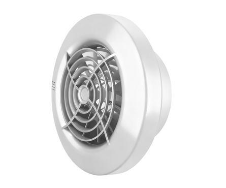 Вентилятор осевой вытяжной d 100 мм с укороченным патрубком Seicoi Ratio 100 White Фотография_1
