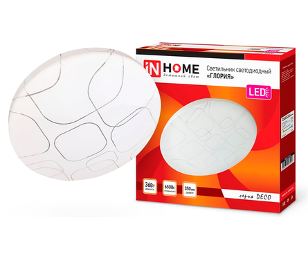Светильник светодиодный 36Вт Глория 230В 6500К 2340лм 350мм DECO IN HOME Фотография_1