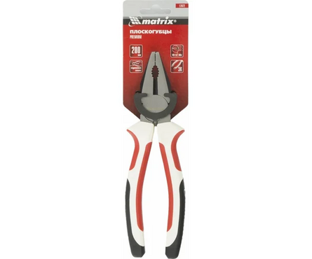 Плоскогубцы 200 мм Premium трехкомпонентные рукоятки MATRIX Фотография_2