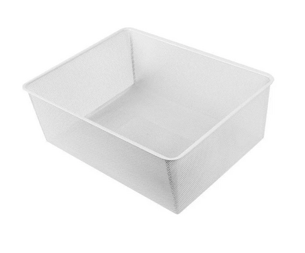 Корзина мелкосетчатая для гардеробной системы ПАКС Титан, белая, 535х185х410 мм Фотография_1