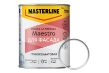 Краска фасадная глубокоматовая акриловая ВД МАРШАЛЛ Maestro БАЗА ВС 0.9 л