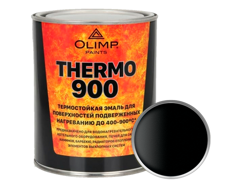 Эмаль термостойкая черная OLIMP Thermo 900°C 0.8 л Фотография_0