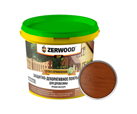 Защитно-декоративное покрытие ZERWOOD ZDP, аквалазурь, тик, 2.5 кг Фотография_0