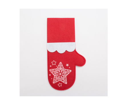 Конверт для столовых предметов фетр 11х21 см Варежка (1шт/уп) Фотография_1