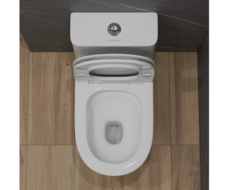 Унитаз-монолит SM9618T безободковый тонкое сиденье ДП круговой смыв (с гофрой и подводкой) EVA GOLD Фотография_2