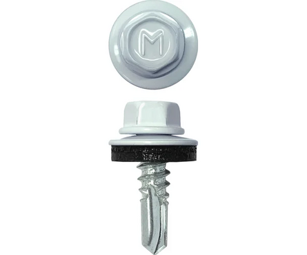 Саморез кровельный оц. 5.5х19 мм RAL9003 белый DAXMER Фотография_0