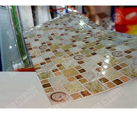 Панель ПВХ Мозаика Ракушка песчаная 0.3 мм 954х478 мм (0.4560 м²) Фотография_2