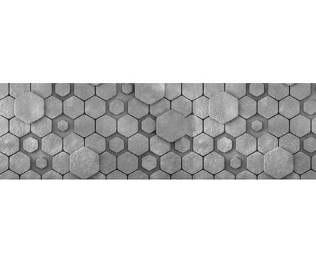 Фартук ПВХ для кухни Гексагон Соты серый 3000x600x1 мм Фотография_0