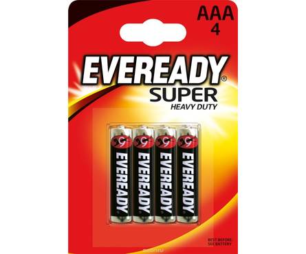 Элемент питания Eveready Super HD AAA-R03 4шт. 6100(1*12)