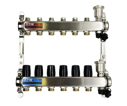 Коллекторная группа без расходомеров без кранов в сборе 6 вых 1х3/4 Фотография_0
