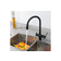 Смеситель для кухни однорычажный GAPPO гибкий гусак с вых для питьевого фильтра черный G4398-36 Фотография_1